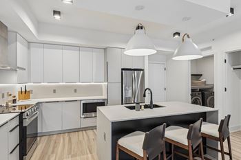 Fully-equipped kitchens with stainless steel appliances